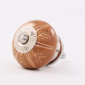 Wholesale Handmade Decorative Ceramic Drawer Knobs Golden Furniture Dresser Cabinet Pulls Leaf Kitchen Cupboard <b>Door</b> <b>Handles</b> - Product Image 3