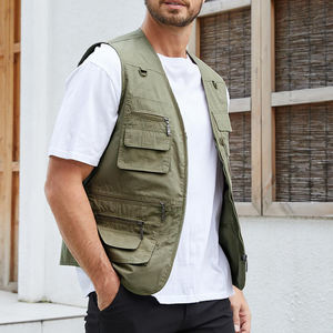 Gilet de pêche personnalisé avec logo, vêtements d'extérieur pour hommes, respirant, sans manches, nouveau style, col en V, gilet de pêche pour hommes - Product Image 6