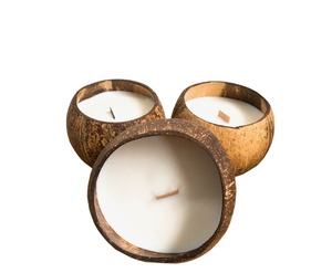 Cuenco de cáscara de coco de alta calidad para Vela, decoración del hogar de Pascua con logotipo láser personalizado directamente de Vietnam - Product Image 1