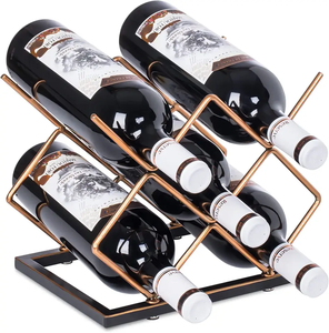 Modern Double-Tier <b>Wine</b> <b>Rack</b> Fully Metallic Counter Top with Highly Finished Tabletop Display <b>for</b> Storage & Display - Product Image 1