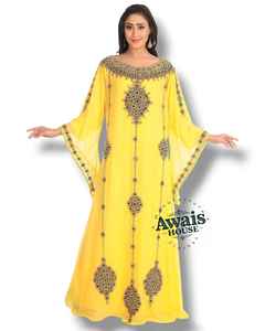Wholesale AWAIS HOUSE Lightweight Handmade Beaded Georgette High Neck Floor Length <b>Long</b> Sleeve Plus Size Traditional Muslim - Product Image 1