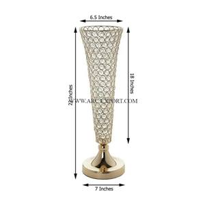 Ensemble de 2 Vases à Fleurs en Aluminium de Différentes Tailles pour Intérieur et Extérieur, Design Tendance, Décoration de Table, Or Poli - Product Image 3