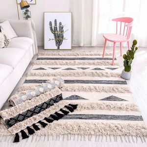 Alfombra de algodón bohemio con estilo moderno de diseñador elegante, alfombra lavable hecha a mano para sala de estar, técnica tejida, TEXTILES INDIOS H/L - Product Image 5