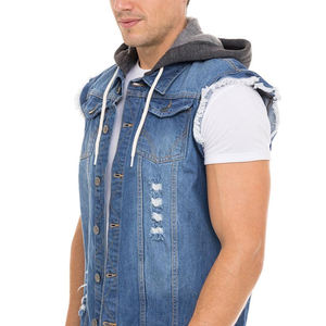 Precios razonables estilo sin mangas hombres Chaleco de mezclilla para la venta Venta caliente mejor proveedor ligero hombres Chaleco de mezclilla - Product Image 4