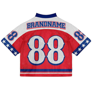 Maillot de football américain en maille tricotée surdimensionnée, col en V, Boxy, pour homme, maillot de football vintage français personnalisé du fabricant français - Product Image 2