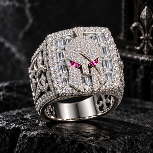 Bague Hip Hop en Argent 925 avec Moissanite VVS Taille Baguette, Sertie de Pierres, Testée au Diamant, Bijou Fin pour Homme – Nouvelle Collection à Succès - Product Image 1