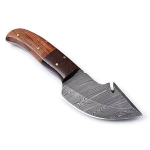 Cuchillo desollador de acero de Damasco fuerte herramienta hecha a mano para exteriores con mango natural y Funda personalizada - Product Image 1