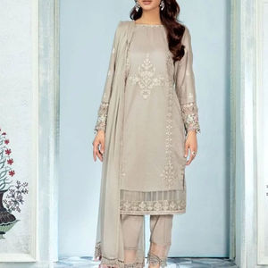 Costume Salwar Kameez de style traditionnel pakistanais pour femmes 2025 en soie pour la fête - Product Image 5