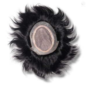 ASB Mirage Border Hair Patch Premium Men's Hairpiece con Mirage Front LACE PU Technique Indian Remy Hair Premium Toupee - Product Image 1