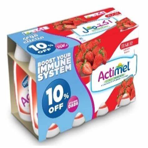 Полный крем, испаренный Actimel йогурт в банках, конденсированный Actimel