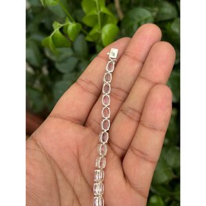 Pulsera de tenis de plata 925 con kunzita, accesorio de moda - Product Image 5