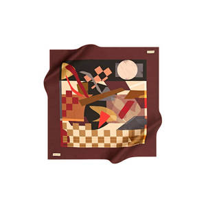 Pañuelo de sarga con estampado geométrico Pierre Cardin 90x90cm, para la cabeza y el cuello - Product Image 1