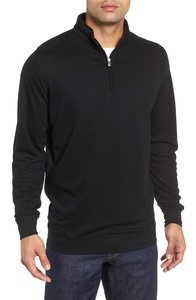 Sweat à capuche zippé pour homme 100 % coton molletonné avec col montant, motif brodé uni, respirant pour l'hiver - Product Image 5