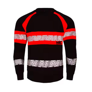 Haute visibilité coton col rond pull sweat réfléchissant sécurité vêtements de travail manches longues bloc de couleur Logo personnalisable - Product Image 1