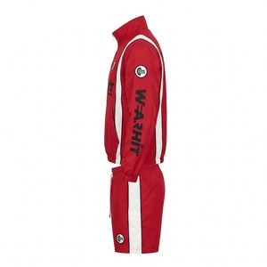 Racing <b>Jackets</b> Custom Set Half Zip <b>Pullover</b> Racing Stripe Nylon <b>Jacket</b> and Shorts Red White Custom Logo OEM - Product Image 4