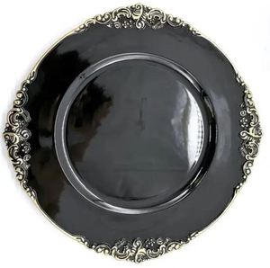 Placa de cargador hecha a mano más vendida, vajilla americana impresa con logotipo, pantalla de servicio, plato de Metal, placa de cargador redonda - Product Image 1