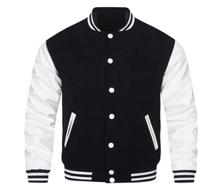 Veste universitaire en cuir véritable pour hommes, en mélange de laine avec polaire chauffante et enduite pour l'hiver, taille XL pour garçons - Product Image 1