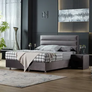 럭셔리 현대 편안한 목재 디자인 가구 세트 킹 퀸 사이즈 더블 침대 호텔 침실 아파트 침대