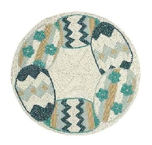 High Standard Round Shape <b>Glass</b> Beaded Non-Slip Decorative Place-<b>mats</b> for Dining <b>Table</b> Matt New Fancy Design Embroidery - Product Image 1
