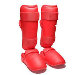 Espinillera y protector de empeine aprobados por la WKF (rojo-L) - Product Image 1