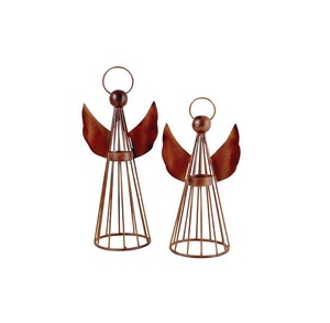 Élégant Classique Beau Design Fabriqué À La Main Ange Mangue En Bois Avec Des Ailes Dorées Décor À La Maison Dessus De Table - Product Image 4