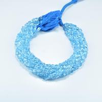 Topaze bleue ciel naturelle lisse forme ovale pierres précieuses polies en vrac perles 4-7mm perles bleu ciel pour la fabrication de bijoux au prix de gros