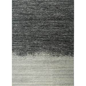 Tapis en laine noué à la main Kavi gris et noir, grand format, motif abstrait pour la décoration de la maison et du salon - Eha-151 - Product Image 1