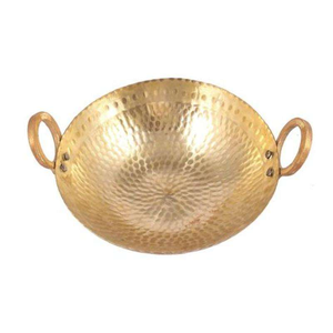 Kadai de latón puro de lujo para freír utensilios de cocina beneficios saludables Kadai martillado de latón por tradebit - Product Image 6