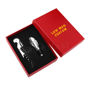 Kit ouvre-bouteille <span class=keywords><strong>en</strong></span> acier inoxydable personnalisé Tire-<span class=keywords><strong>bouchon</strong></span> Coffret cadeau avec couvercle Plateau Verseur de vin et verseur Stand Bar Set pour serveurs - Product Image 3