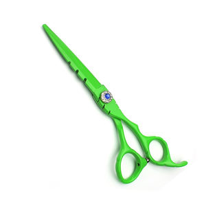 Tijeras de peluquero profesional Acero inoxidable recubierto de Color verde Tijeras de salón de belleza de 6,5 pulgadas con reposapiés - Product Image 4