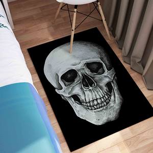 Alfombra con Estampado de Calavera - Diseño Único para Cuarto de Hombre, Oficina, Cocina, Alfombra Delgada No Tejida - Product Image 5