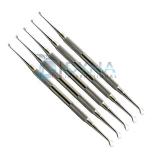 Juego de 5 piezas de muda dental #4, elevador perióstico y cureta ósea, instrumentos quirúrgicos para procedimientos orales y periodontales - Product Image 2