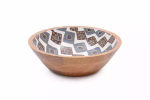 Acacia Bowl with Salad & Server Set & Resin <b>Wooden</b> Bowls Dinnerware Pasta Bowls Wood Handicraft 100 Sets Camping Multiple - Product Image 6