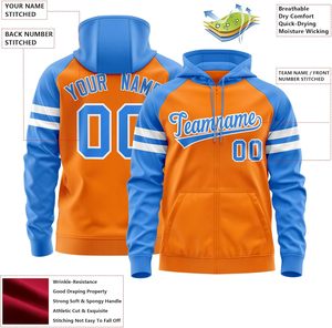 เสื้อมีฮู้ดซิปกีฬาแบบมีลักษณะเฉพาะตัวพร้อมชื่อหมายเลขและโลโก้ที่กำหนดเองสำหรับทีมโรงเรียนและลีกกีฬา - Product Image 3
