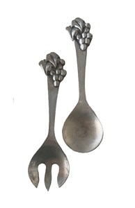 Serveur de salade d'argenterie en acier inoxydable conçu à la main de haute qualité pour les hôtels et centres de villégiature domestiques d'Inde - Product Image 6