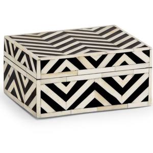 Cajas decorativas de hueso en blanco y negro con tapa Cajas decorativas de tendencia de madera Organizador al por mayor en blanco y negro disponible - Product Image 1