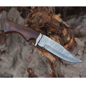 Couteaux de chasse personnalisés avec logo OEM, couleur unie, manche en bois, lame en acier inoxydable à pointe tombante, garantie de 3 ans - qualité industrielle - Product Image 5