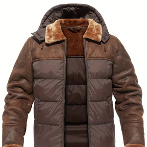 Blouson matelassé en toile pour homme – Qualité supérieure, chaud, imperméable, coupe-vent, design isolant, léger, respirant, personnalisable - Product Image 1