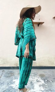 Conjunto de Kimono con cinturón y manga larga para vacaciones, conjunto de Kimono de dos piezas para verano - Product Image 4