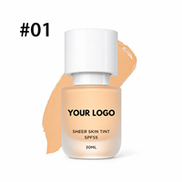 Fond de Teint Liquide Léger OEM 30ml, Marque Privée, Maquillage Naturel, Correcteur Teint Clair avec SPF 55