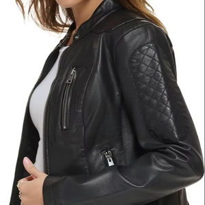 Meilleure qualité Premium femmes automne mode cuir veste décontractée manteaux fermeture éclair 2025 Slim Fit prix de gros - Product Image 1