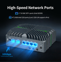 Dispositivo de Red Sin Ventilador OEM I5 I7 Sin Ventilador 6 LAN (4*2.5G + 2*10G SFP) PC Industrial para Sistemas IoT/Edge