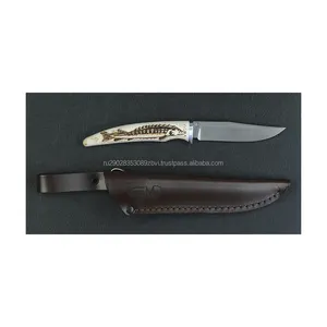 Coltello piccolo "Biven" realizzato in acciaio forgiato N690 manico in corno di alce naturale coltelli da caccia di alta qualità artigianali