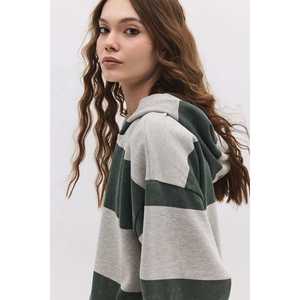 Sudadera de Cuello Redondo a Rayas para Uso Diario, 100% Algodón - Product Image 4