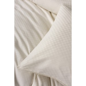 Parure de lit en coton tissé à carreaux, motif floral crème, pour lits King, Queen, Twin, pour la maison, l'hôtel, les mariages, l'hôpital - Ensemble 4 pièces - Product Image 4