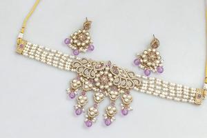 Conjunto de collar de polki de moissanita de lujo de aspecto tradicional para boda y joyería de moda nupcial Kundan para mujer - Product Image 4