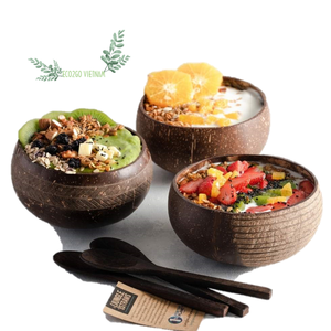 Cuenco Biodegradable de cáscara de coco Natural, cuenco pequeño para vela vietnamita con Logo láser grabado gratis, hecho por Eco2go, Vietnam - Product Image 1