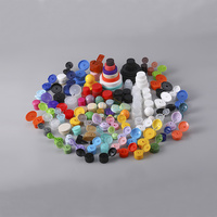 Couleurs personnalisées 38 mm 38/400 38/410 Bouchons en plastique à côté nervuré et côté brillant, bouchons à vis plats en PP