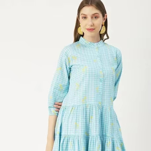 Robe d'été Boho faite à la main 100% pur coton cadeau de mariage personnalisé pour la mariée mode Simple pour tenue décontractée - Product Image 1