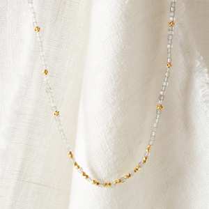 Belle belle Labradorite grise et collier court en perles d'or bijoux en argent sterling 925 cadeau esthétique pour elle - Product Image 1